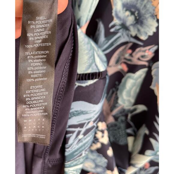 White House Black Market Floral Neoprene Scuba Fit and Flare Dress - Picture 4 of 5